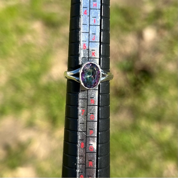 925 Sterling Silver Blue Purple Mystic Topaz Stone Ring Size 6 - Picture 1 of 5